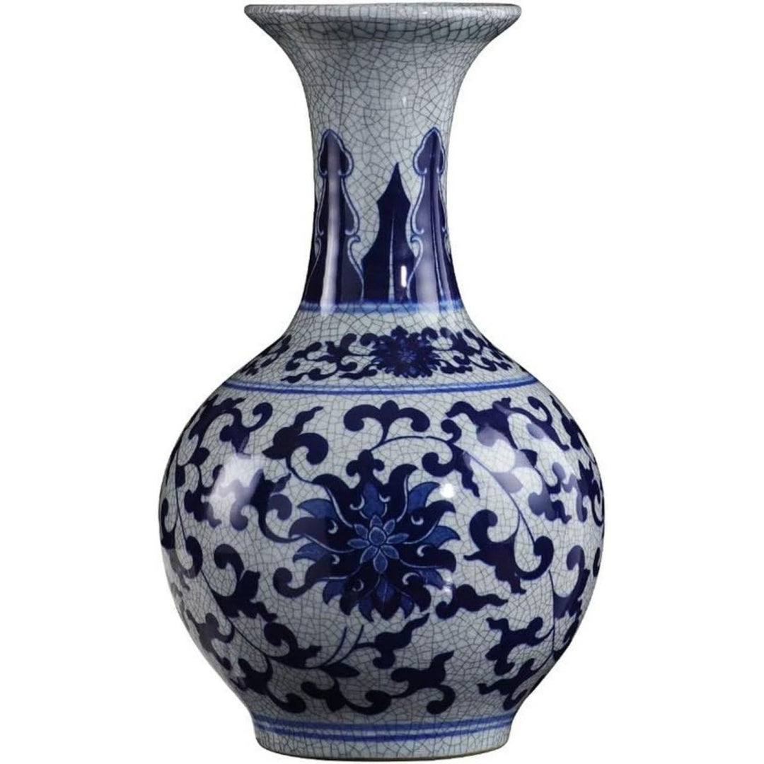 Arredo per soggiorno Ceramica Antico Vaso Porcellana Bianca blu