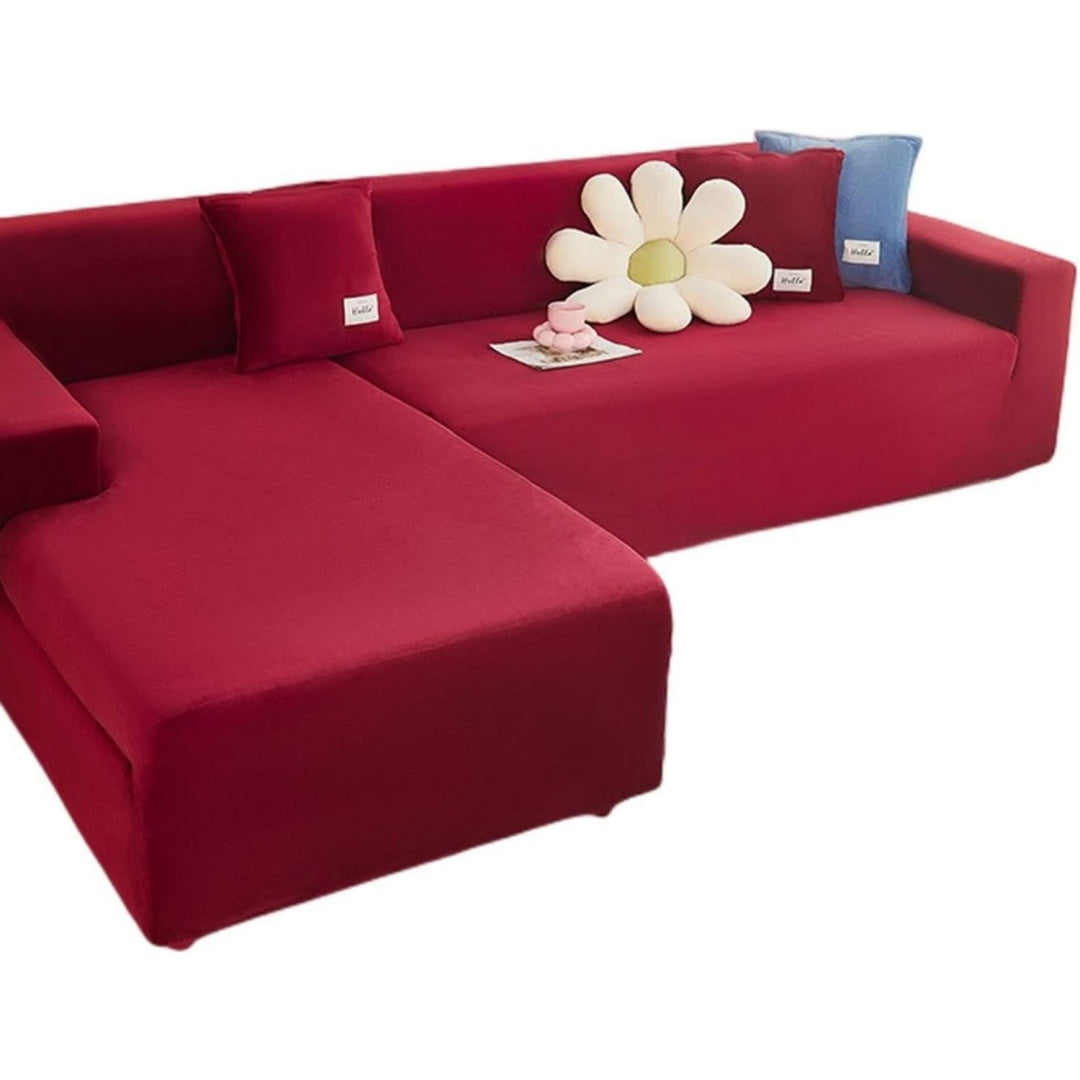 Seduta imbottita con ante rivestimento in velluto rosso