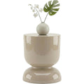Tavolino laterale struttura in metallo beige