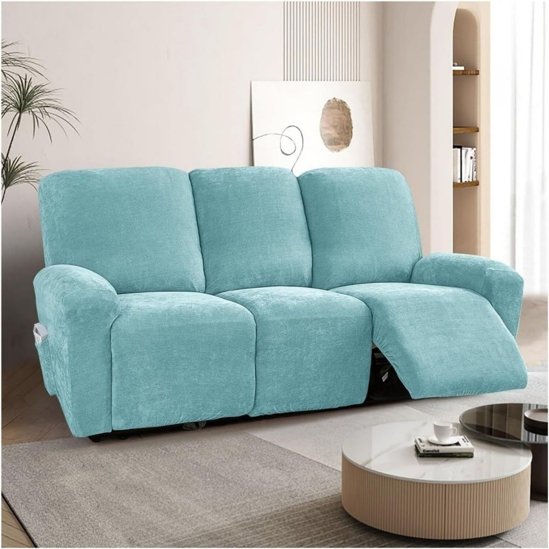 Divano da soggiorno Copridivano reclinabile elasticizzato Mobili antiscivolo blu