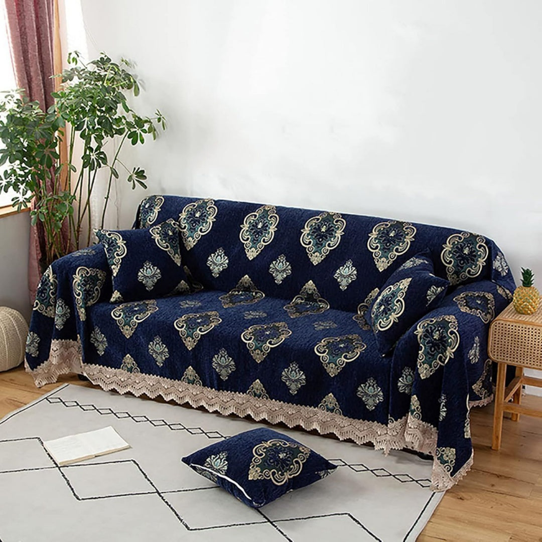 Poltrona confortevole ZZenSmot Moderno Bruco Anti-Scivolare Jacquard nero