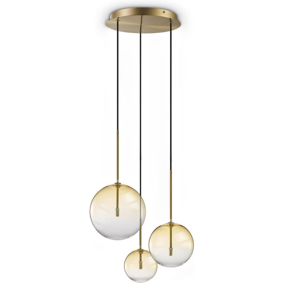 Lampadari struttura in metallo con vetro nero
