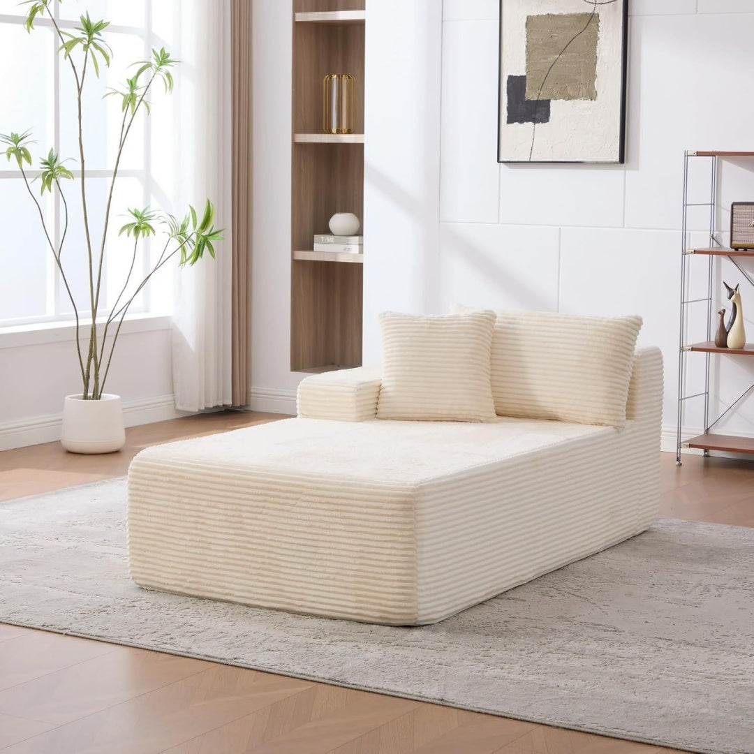 Seduta imbottita beige modulare