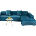 Divano confortevole blu rivestimento in velluto