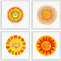 Mobile funzionale Whimsical Smiling Suns Boho, cornice rosa
