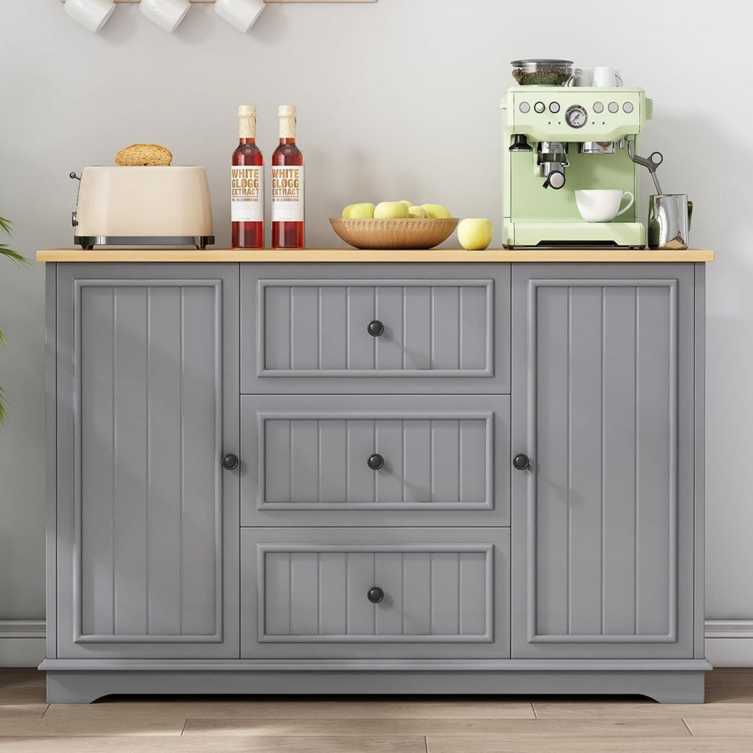 Credenza da soggiorno regolabile in MDF grigio