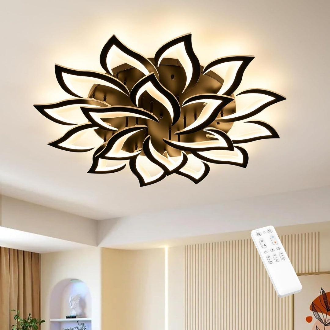 Arredo per soggiorno plafoniera soffitto dimmerabile lampadario petali bianco
