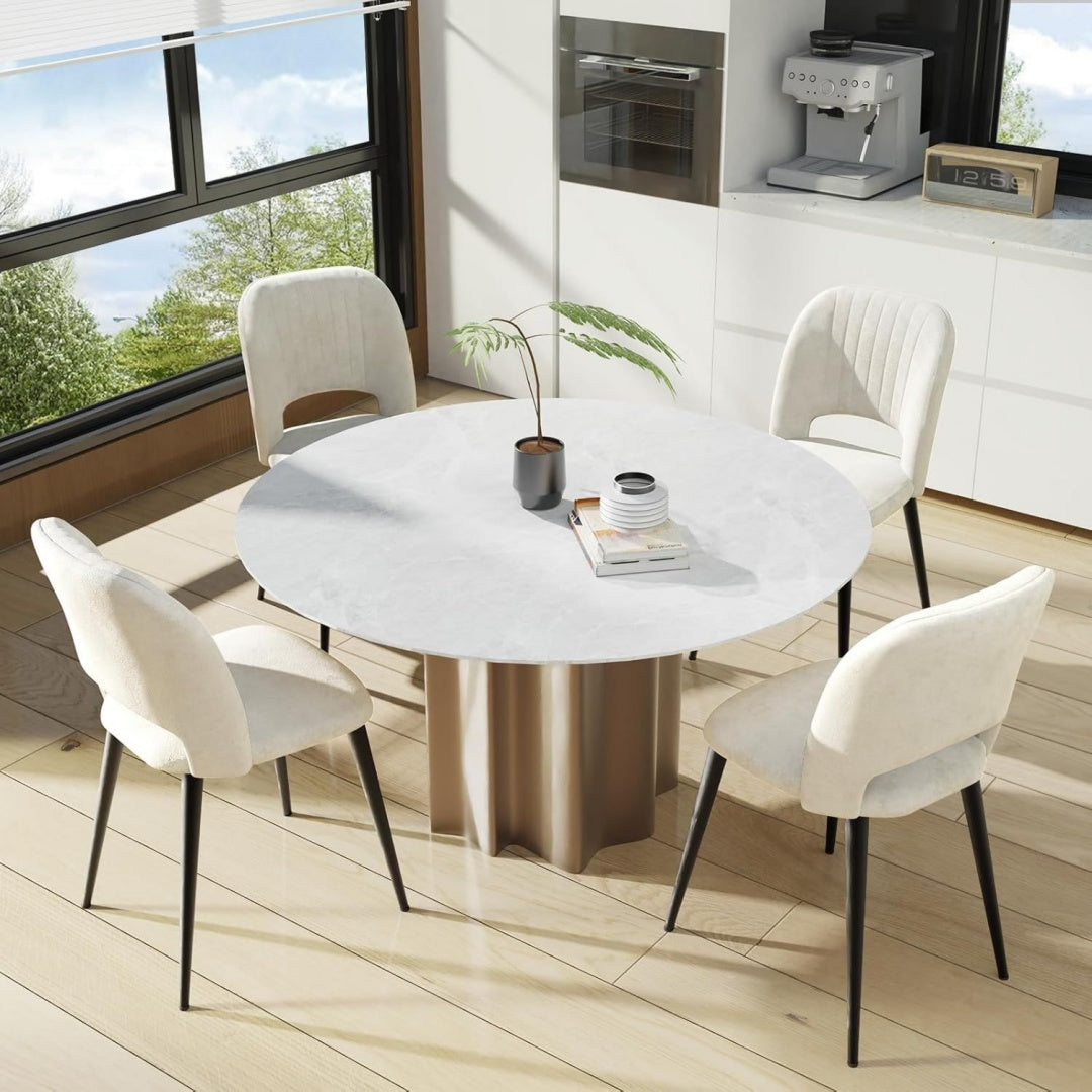 Arredo per soggiorno rivestimento in velluto beige