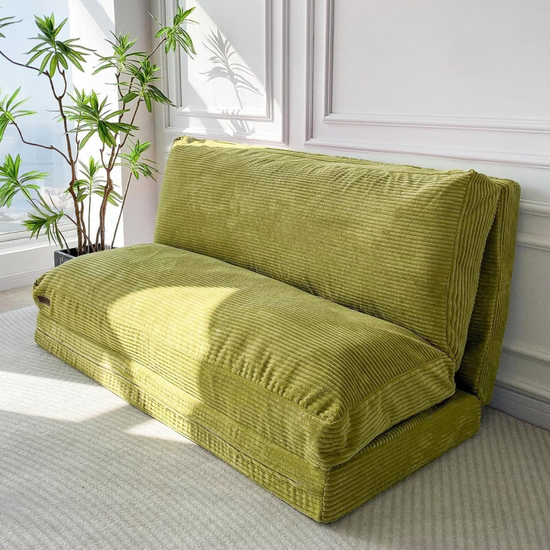 Divano confortevole pieghevole reclinabile verde