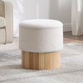 Pouf da soggiorno bianco con vano contenitore struttura in metallo