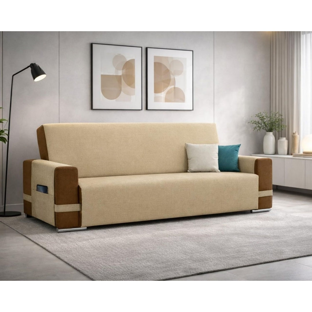 Seduta imbottita regolabile con braccioli beige
