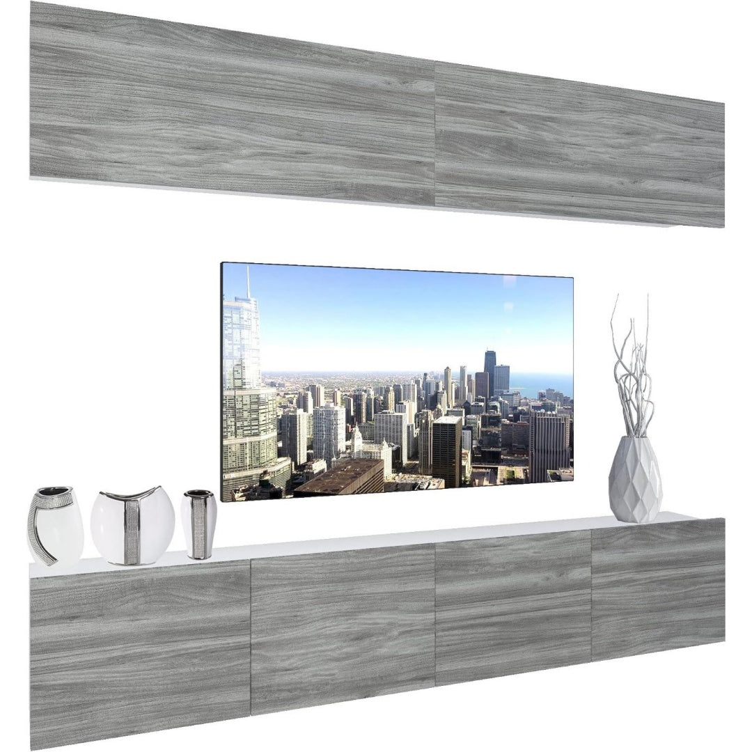 Parete attrezzata regolabile con illuminazione LED naturale